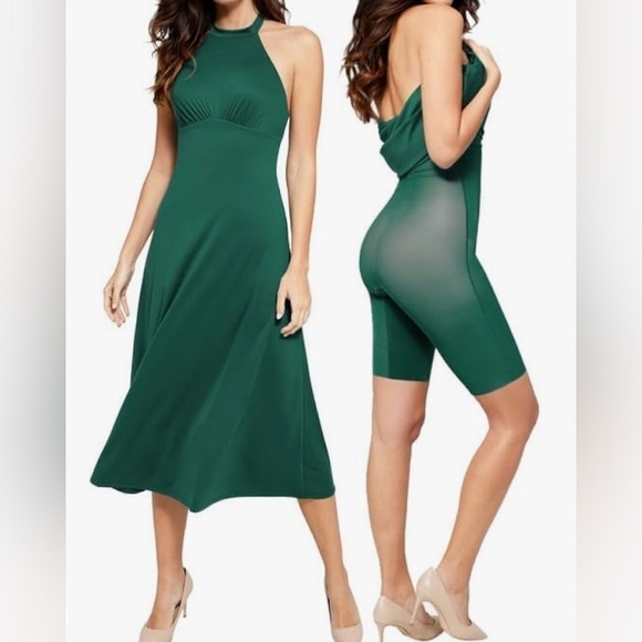 Elegant Green Midi Dress - Picture 2 of 15